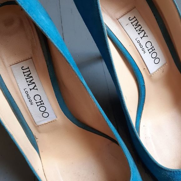 Jimmy Choo Romy 100 Suede Heels - Picture 14 of 16